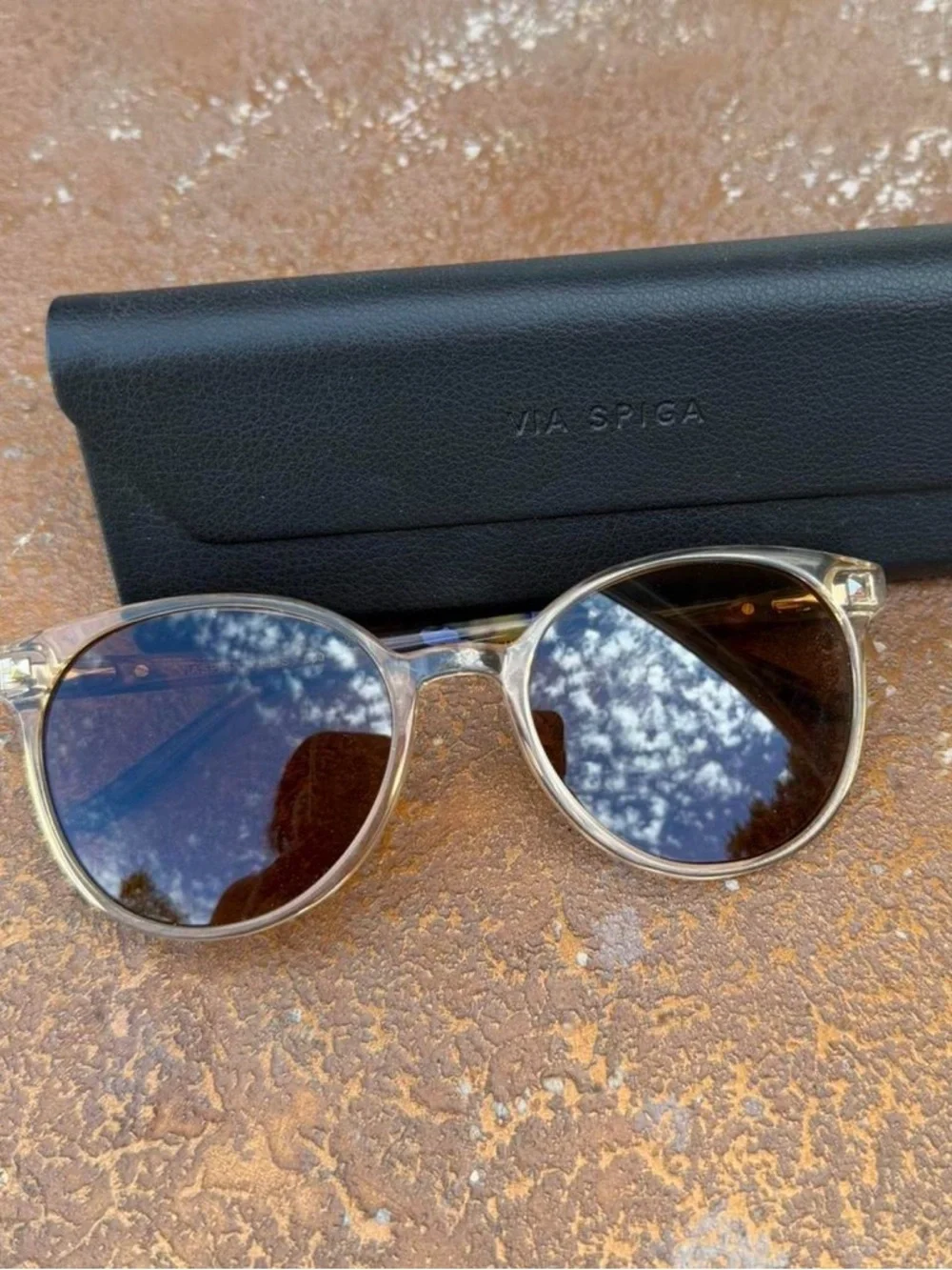 NEW via Spiga blue & brown tortoise sunglasses / has a prescription